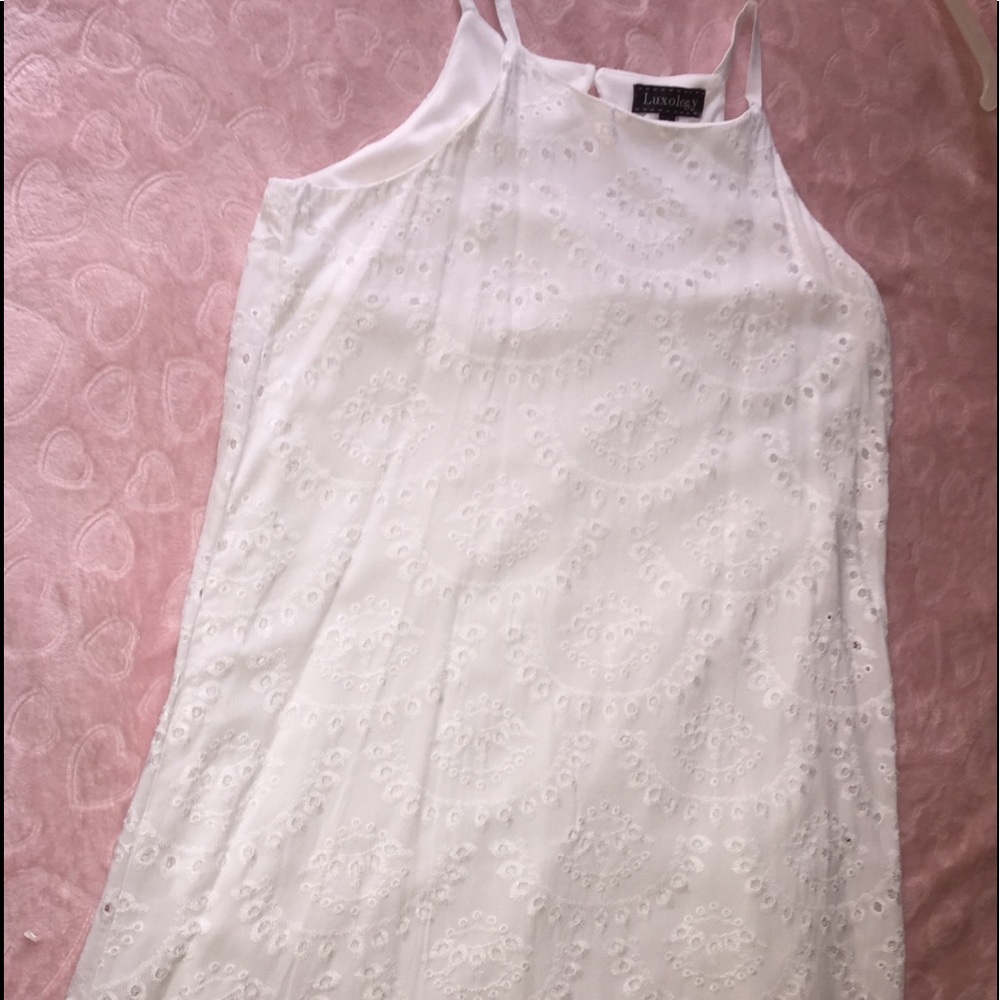 All white loosely fitted dress